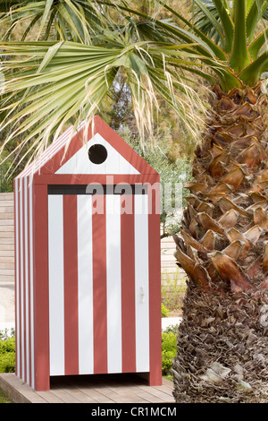 La Grecia, Attica, vicino ad Atene, Vouliagmeni, Astir Beach, il beach hut Foto Stock