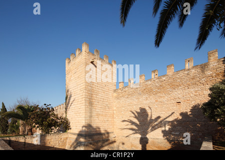 Parete della città, Alcudia, Maiorca, isole Baleari, Spagna, Europa Foto Stock