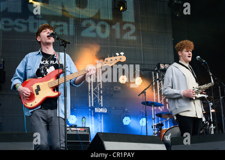 Robert Milton e Trev aka Lawrence Cole del cane è morto a Evolution Festival 2012 a Spillers Wharf a Newcastle upon Tyne Regno Unito Foto Stock