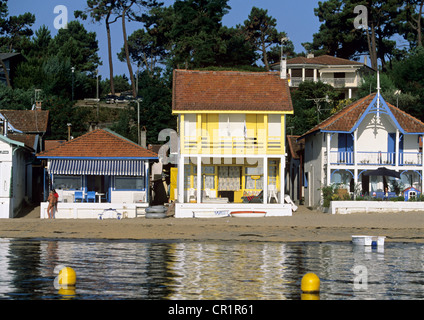 Francia, Gironde, Bassin d'Arcachon, il villaggio di ostrica di Herbe Foto Stock