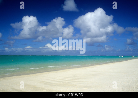 Maurizio, distretto di Grand Port, spiaggia sabbiosa di pointe d'Esny (Esny operazioni automatiche di fine campo) Foto Stock