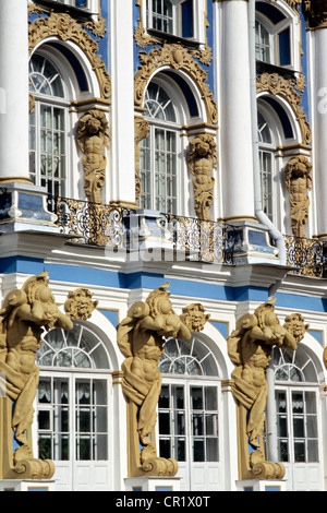 Russia, Pushkine (Carskoe Selo) a 25 km a sud di San Pietroburgo, patrimonio mondiale dell UNESCO, Caterina la Grande's Palace, Foto Stock