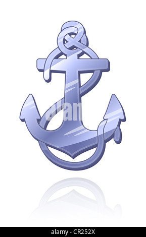 Ancoraggio di argento. Illustrazione Vettoriale. Foto Stock