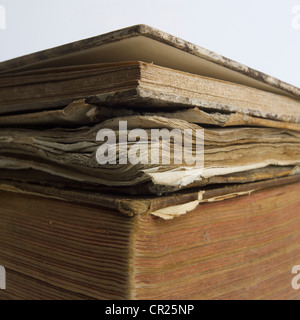 Pila di libri antichi Foto Stock