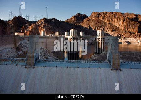 La diga di Hoover al Lago Mead Las Vegas Nevada USA. Foto Stock