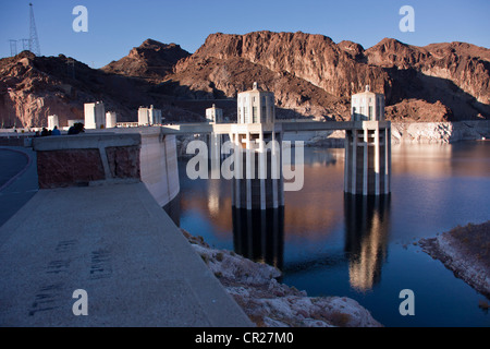 La diga di Hoover al Lago Mead Las Vegas Nevada USA. Foto Stock