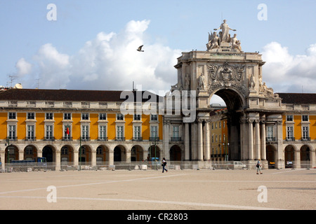 Praca do Comercio, Lisbona, Portogallo Foto Stock