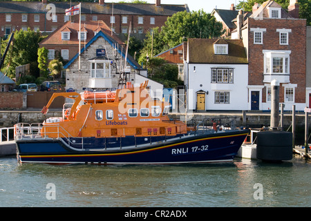 Weymouth scialuppa di salvataggio ormeggiata nel porto di Weymouth Foto Stock