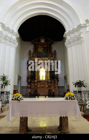 Santuario della Vergine di El Toro gli scatti in interni della chiesa sulla sommità del monte toro menorca Spagna Foto Stock