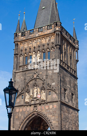 Praga - Charles Bridge Tower - Città vecchia parte Foto Stock