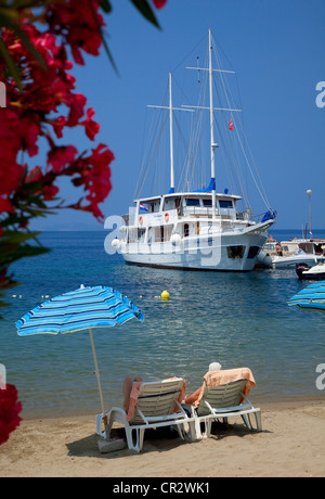 Croazia, Dalmazia, costa dalmata, isole Elafiti, isola di Lopud, Lopud Beach Foto Stock