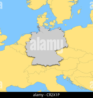 Mappa Politico della Germania con i diversi Stati membri. Foto Stock
