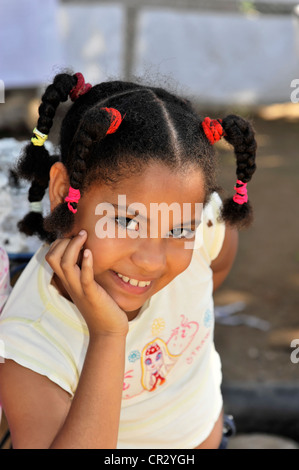 Ragazza cubana, ritratto, Trinidad, Cuba, Antille Maggiori, Caraibi, America Centrale, America Foto Stock