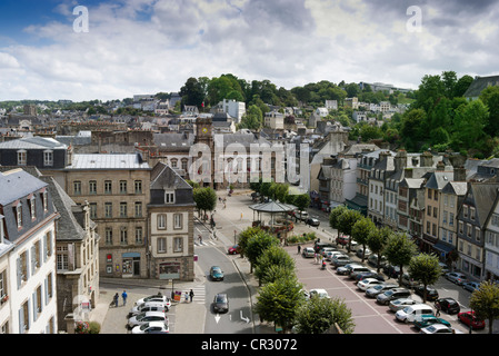 Vista sulla città di morlaix nel nord del dipartimento del finistere, Bretagna Francia, Europa publicground Foto Stock