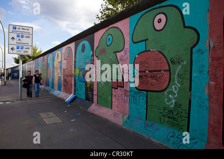 Germania Berlino, distretto di Friedrichshain, Galleria sul lato orientale remmains della parete sul lato orientale (ex RDA) (anno 2009) Foto Stock