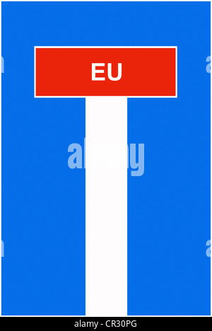 Immagine simbolica, dead end street, cul-de-sac, UE, Unione Europea Foto Stock