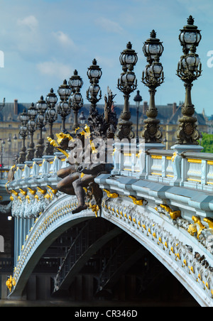 Francia Paris dettaglio Pont Alexandre 111 Foto Stock