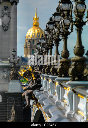 Francia Paris dettaglio Pont Alexandre 111 Foto Stock