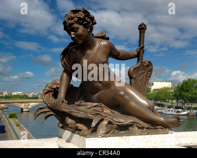 Francia Paris dettaglio Pont Alexandre 111 Foto Stock