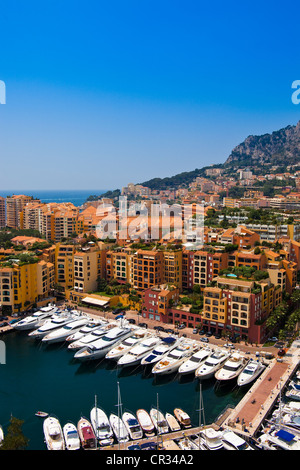 Principato di Monaco, Monaco, Fontvieille distretto, Fontvieille Harbour, quai Jean Charles Rey Foto Stock