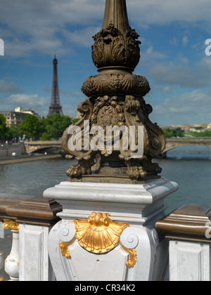 Francia Paris dettaglio Pont Alexandre 111 Foto Stock