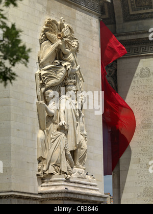 Dettaglio Arc de Triomphe, Parigi Foto Stock