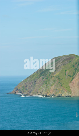 Lynton & Lynmouth,Lynemouth Bay,Valle delle rocce,Nord a piedi sentiero costiero Castle Rock,Exmoore pony,capre,campagna,Devon Foto Stock