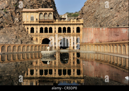 Tempio, Galta Gorge, Jaipur, Rajasthan, India, Asia Foto Stock