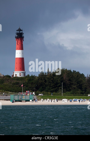 Faro in Hoernum sull isola di Sylt, Schleswig-Holstein, Germania, Europa Foto Stock