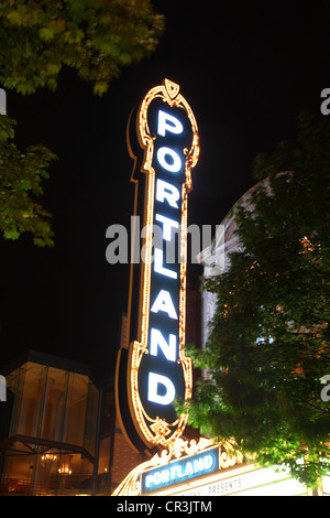 PORTLAND segno all'Arlene Schnitzer Concert Hall di Portland, Oregon, Stati Uniti d'America Foto Stock