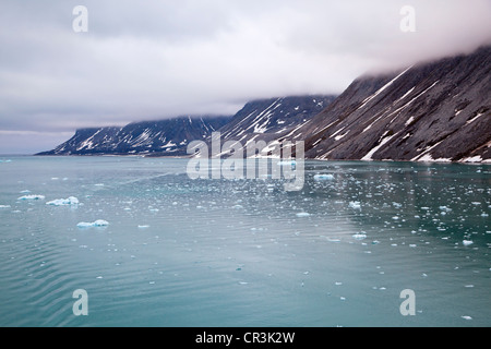 Magdalenefjorden fiordo, Svalbard, Spitsbergen, Norvegia, Europa Foto Stock