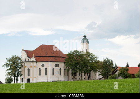 Wieskirche, la Chiesa di Wies, Allgaeu, Baviera, Germania, Europa Foto Stock