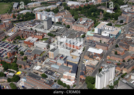 Vista aerea della De Montfort University di Leicester Foto Stock