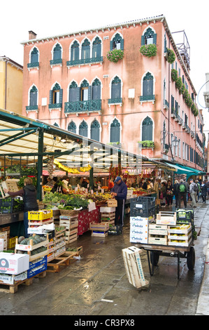 Mercato al Ponte di Rialto, Venezia, Italia e Europa Foto Stock