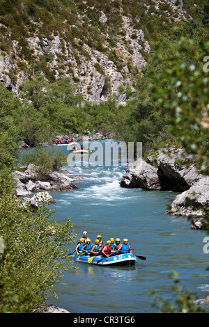 Francia, Alpes de Haute Provence, Parc Naturel Regional du Verdon (Parco naturale regionale del Verdon), rafting nel Grand Canyon du Foto Stock