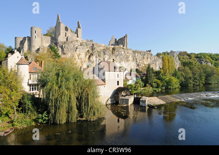 Angoli sur l'Anglin, fiume Anglin, villaggio, comunità, Poitiers, Vienne, Poitou-Charentes, Francia, Europa PublicGround Foto Stock