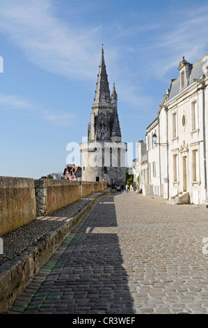 Tour de la Lanterne, torre, porta La Rochelle Charente Maritime, Poitou-Charentes, Francia, Europa PublicGround Foto Stock