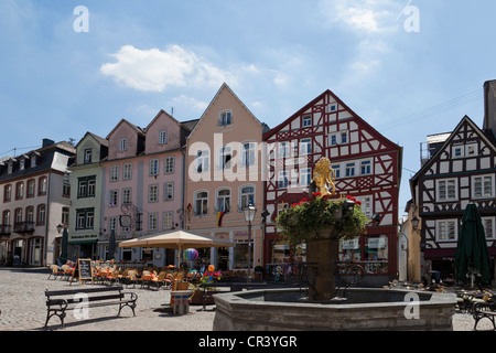 Marketplace di Hachenburg,, Westerwald, Renania-Palatinato, Germania, Europa Foto Stock