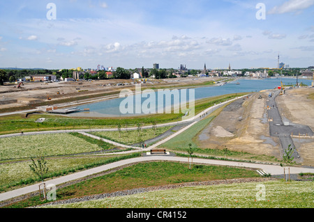 Lago Phoenixsee, lago artificiale a motivo dell'ex acciaierie Hermannshuette Phoenix-Ost, il cambiamento strutturale Foto Stock