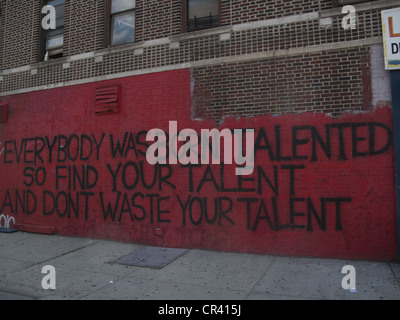 Parete su Cortelyou Rd. in Brooklyn, New York. Foto Stock