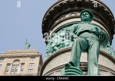 New York, Buffalo, Lafayette Square. La guerra civile monumento, "i soldati e marinai" Foto Stock