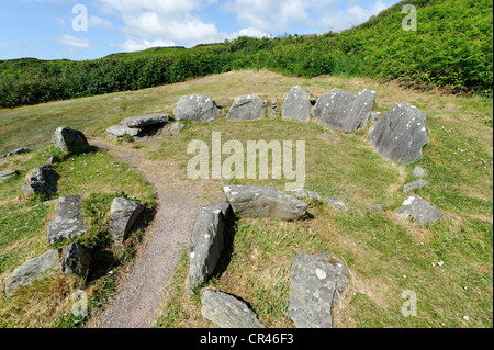 Drombeg Stone Circle, vicino Glandore, County Cork, Irlanda, Europa Foto Stock