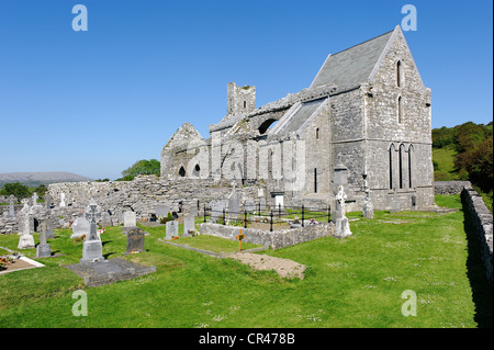 Corcomroe Abbey, Burren, County Clare, Irlanda, Europa Foto Stock