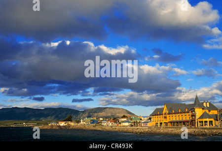 Il Cile, Magallanes e Antartica Chilena Regione, Ultima Esperanza Provincia, Puerto Natales, Porto Foto Stock