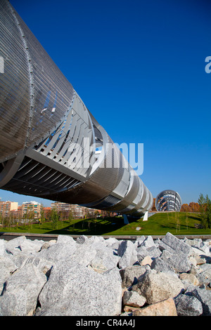 Puente Monumental de Arganzuela, fiume Manzanares, a Madrid Rio, uno sviluppo ecologico nella città di Madrid, Spagna, Europa Foto Stock