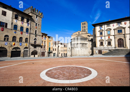 L'Italia, Toscana, Arezzo, Piazza Grande, Pieve di Santa Maria la Chiesa Foto Stock