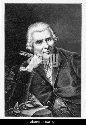 Johann Wilhelm Ludwig Gleim (1719-1803), poeta Foto Stock