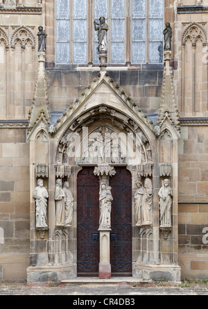 Portico sud, gotica chiesa collegiata di San Pietro, diocesi Chiesa, Chiesa abbaziale dell abbazia benedettina di Gruessau Foto Stock