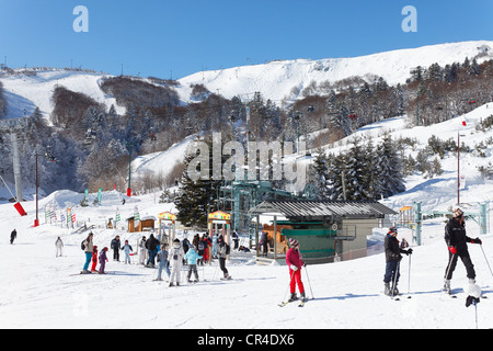 Super Besse ski resort, Parc Naturel Regional des Volcans d'Auvergne parco naturale Regionale dei Vulcani d'Alvernia, Monts Dore Foto Stock