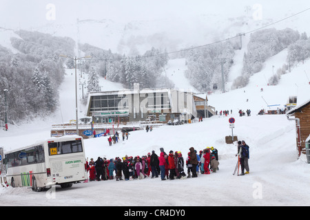 Super Besse ski resort, Parc Naturel Regional des Volcans d'Auvergne parco naturale Regionale dei Vulcani d'Alvernia, Monts Dore Foto Stock